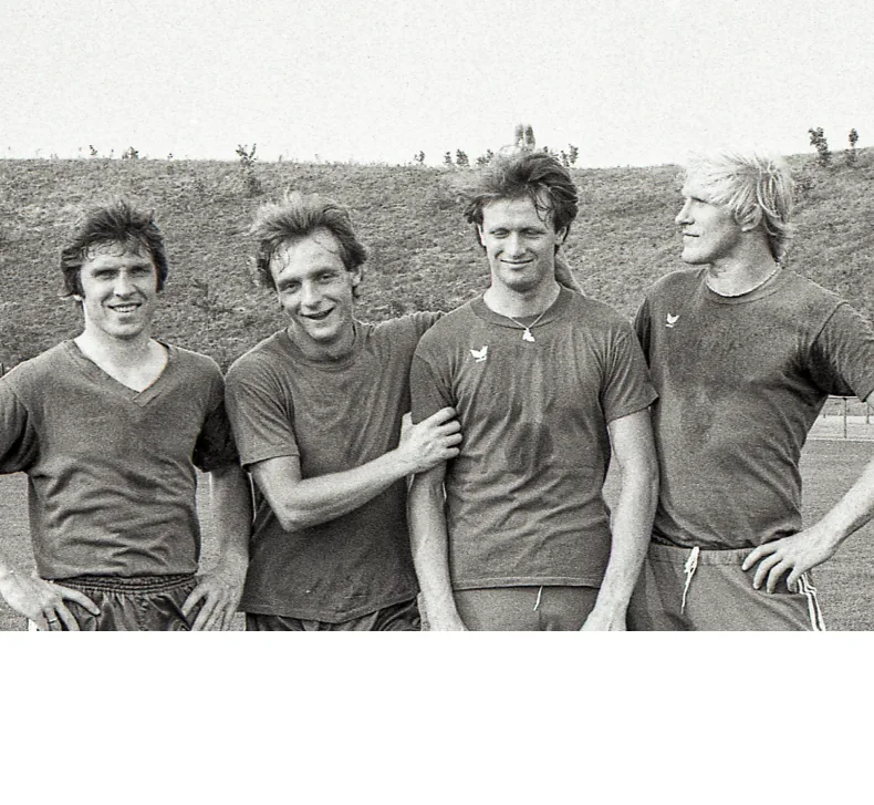 Klaus Fischer, Rüdiger Abramczik, Lennart Larsson und Rolf Rüssmann, 1978
